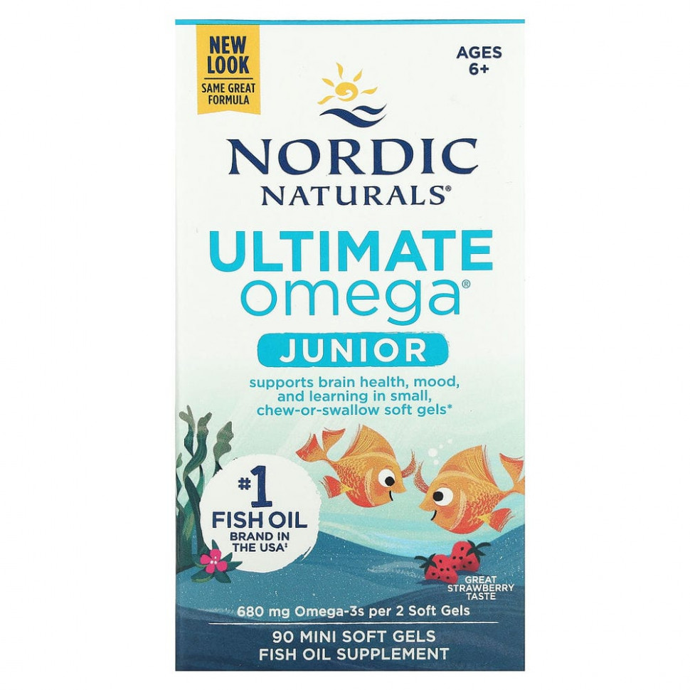 ���� ������ (Iherb) Nordic Naturals, Ultimate Omega Junior, ��� ����� �� 6 �� 12 ���, �� ������ ��������, 340 ��, 90 ����-������, ������ �� 4680 ���