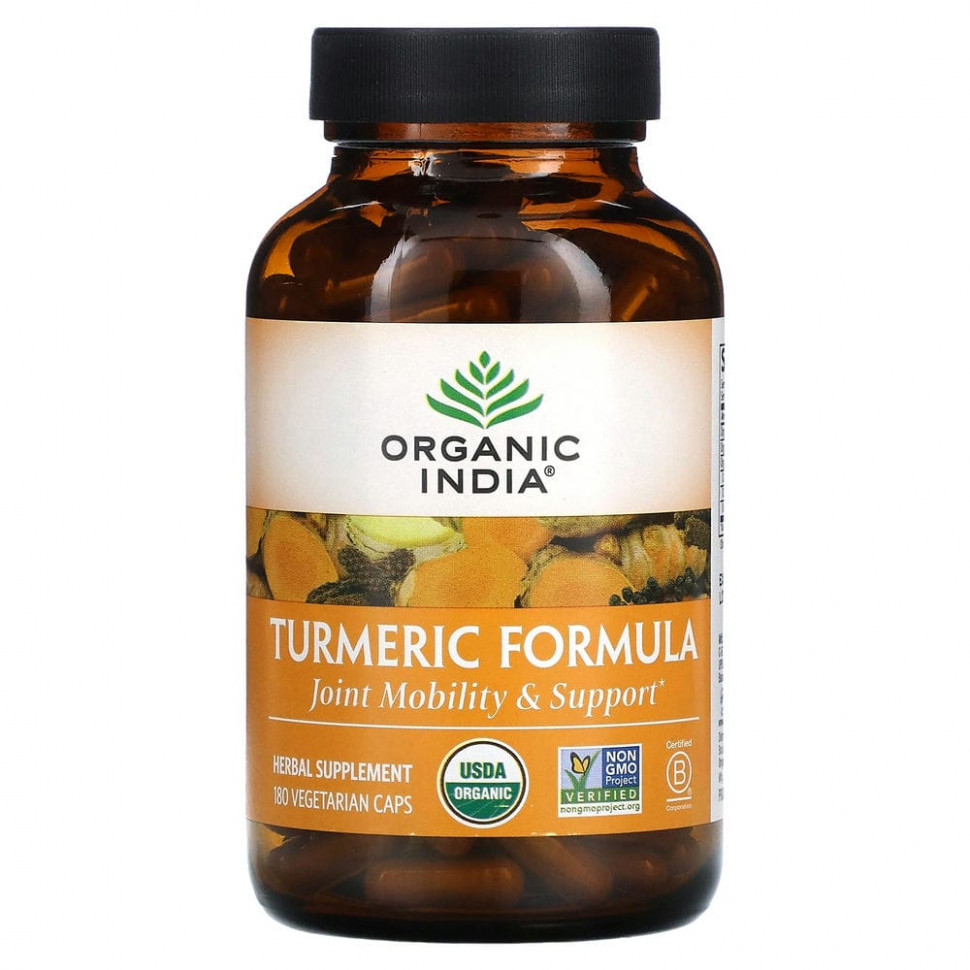 ���� ������ (Iherb) Organic India, Turmeric Formula, �������, ��������� ����������� � �������� ��������, 180 ������������ ������, ������ �� 7270 ���