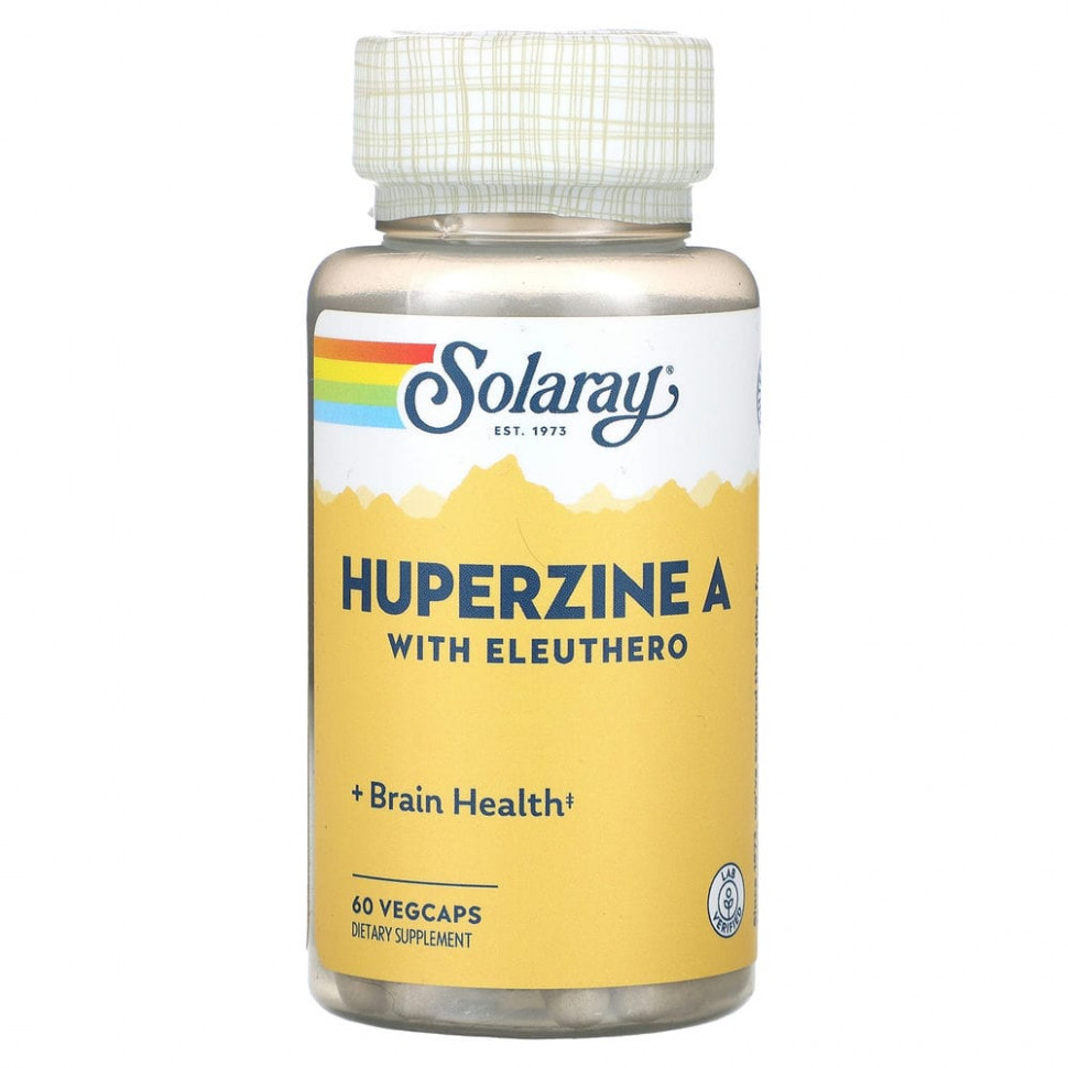   (Iherb) Solaray, Huperzine A with Eleuthero, 60 VegCaps    -     , -, 