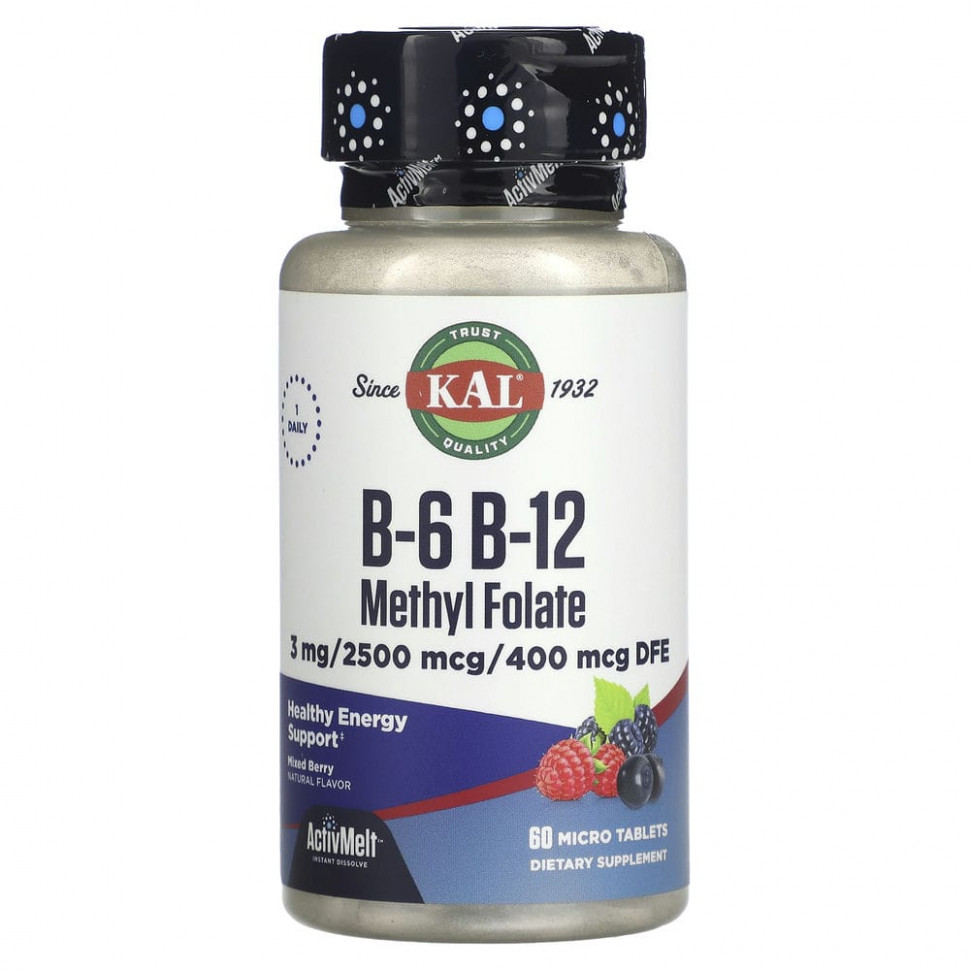 ���� ������ (Iherb) KAL, �������� �6, �12 � ����������, ������� �������, 3 �� / 2500 ��� / 400 ���, 60 �������������, ������ �� 2310 ���