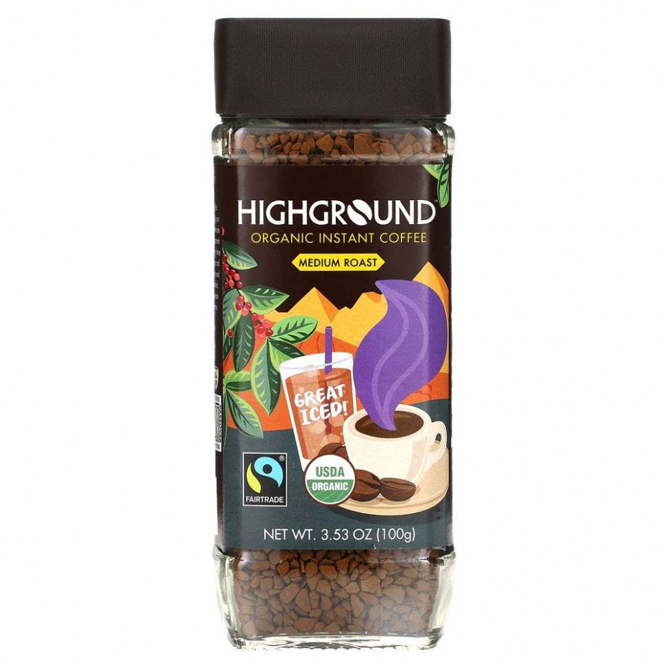 ���� ������ (Iherb) Highground Coffee, ������������ ����������� ����, �������, 100 �, ������ �� 2340 ���