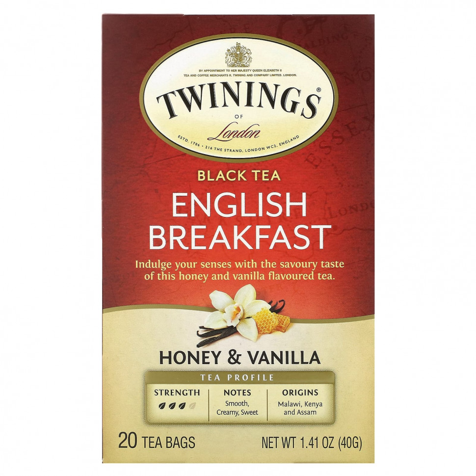 ���� ������ (Iherb) Twinings, English Breakfast, ������ ���, ��� � ������, 20 ������ ��������� 40 � (1,41 �����), ������ �� 1140 ���