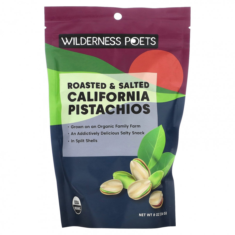   (Iherb) Wilderness Poets, Roasted and Salted Pistachios, 8 oz, (226.8 g)    -     , -, 