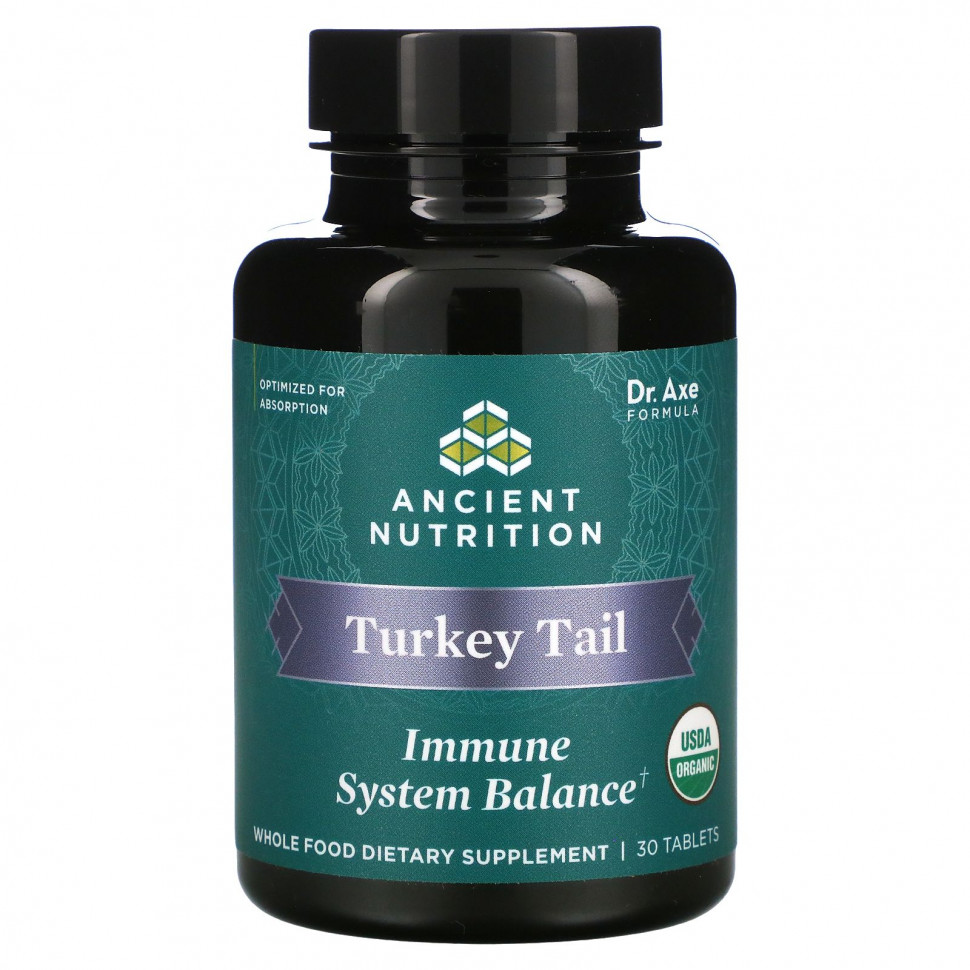   (Iherb) Dr. Axe / Ancient Nutrition, Turkey Tail,     , 30     -     , -, 