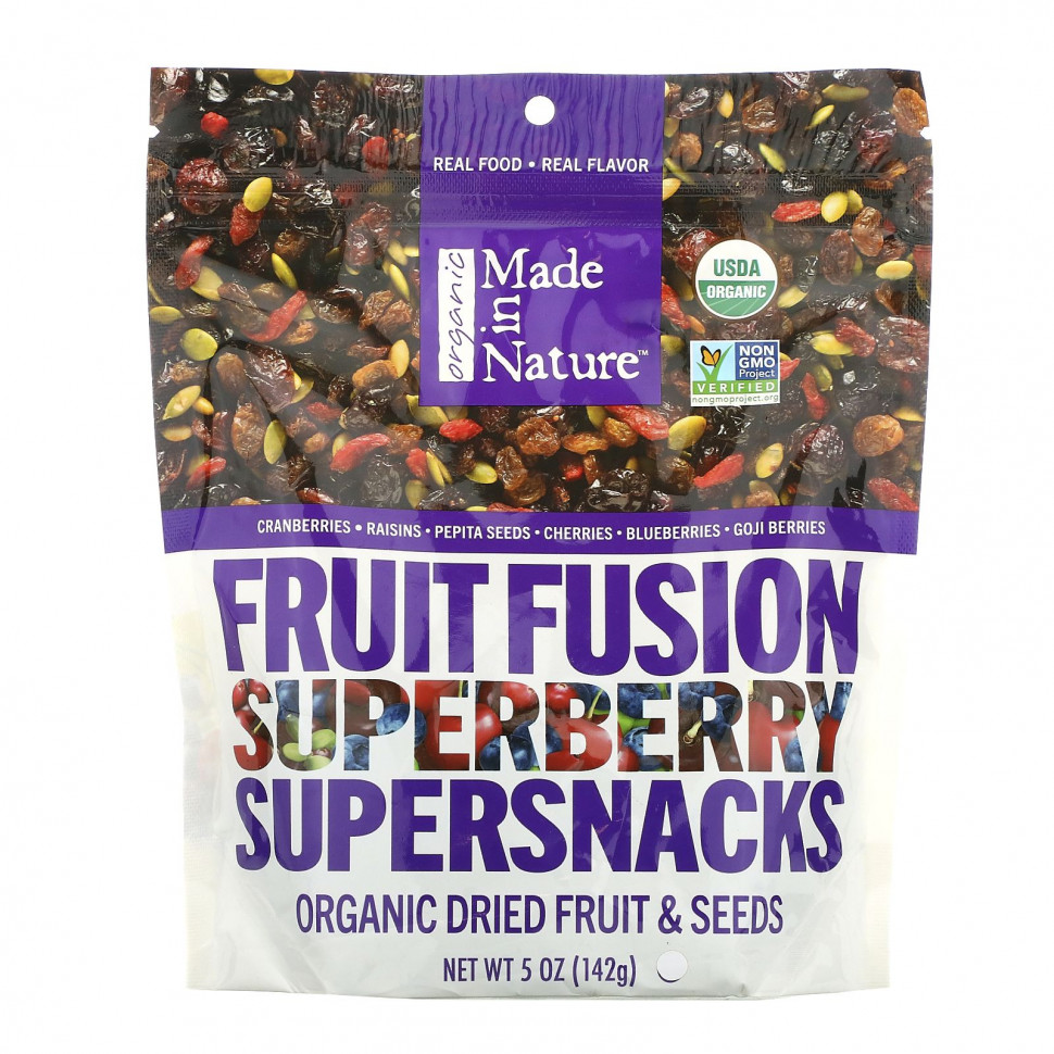 ���� ������ (Iherb) Made in Nature, ������������ ��������� Fusion Superberry Blast Supersnacks, 5 ����� (142 �), ������ �� 1040 ���