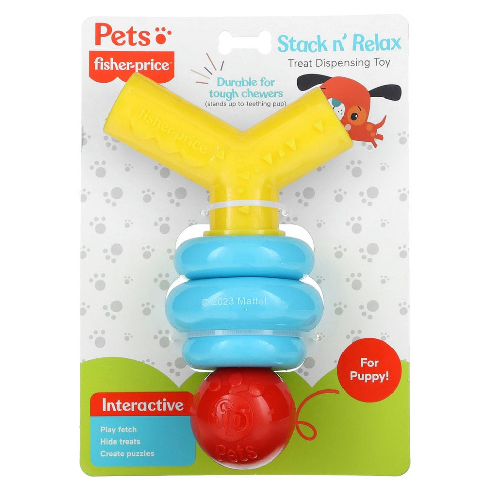   (Iherb) Fisher-Price, Pets, Stack n 'Relax Treat Dispensing Toy,  , 1      -     , -, 