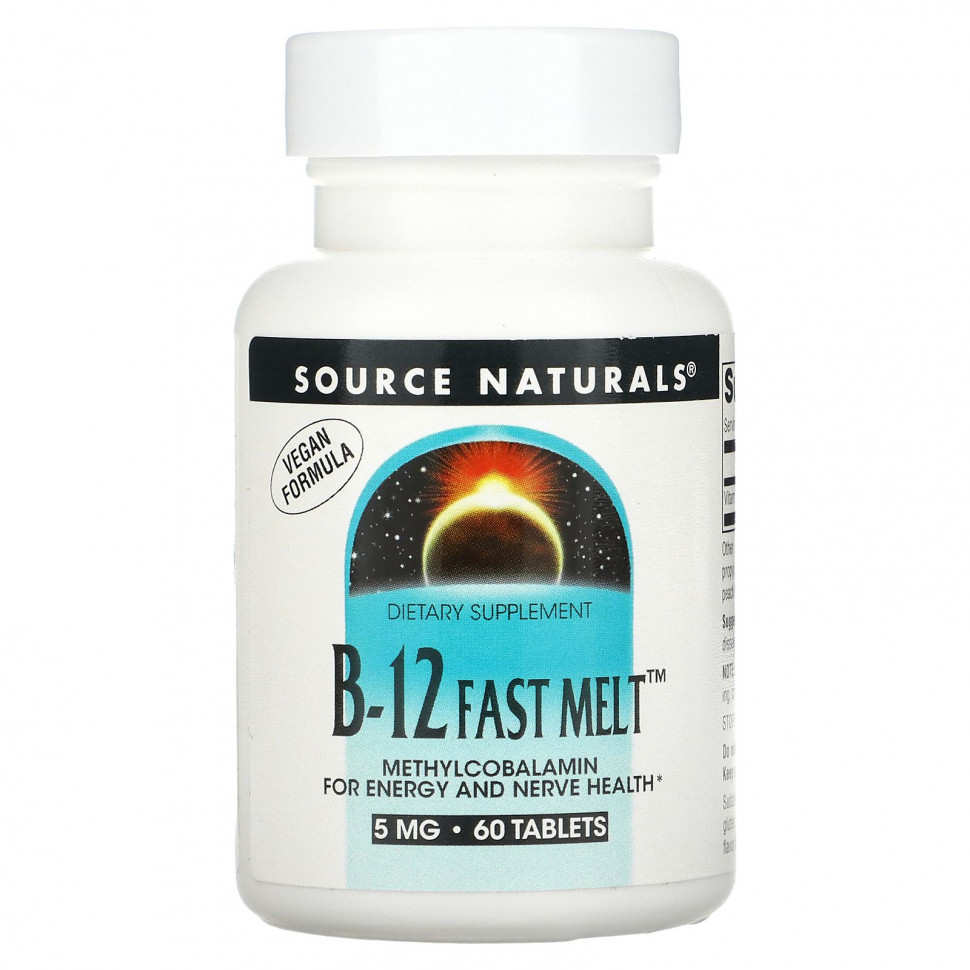   (Iherb) Source Naturals, B-12 Fast Melt, 5 , 60     -     , -, 