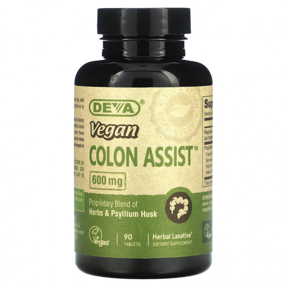   (Iherb) Deva, Vegan Colon Assist, 600 , 90     -     , -, 