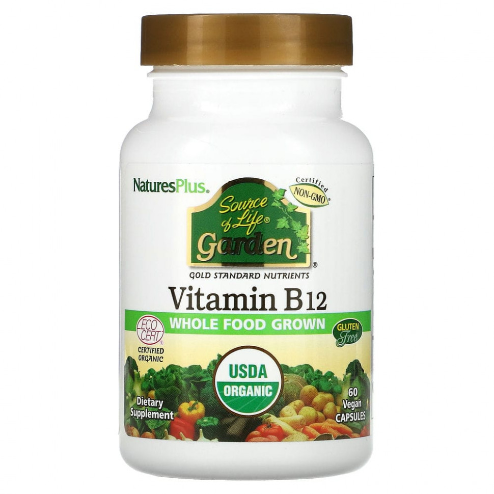 ���� ������ (Iherb) NaturesPlus, Source of Life Garden, ����������������� ������������ ������� B12, 60 ��������� ������, ������ �� 3150 ���