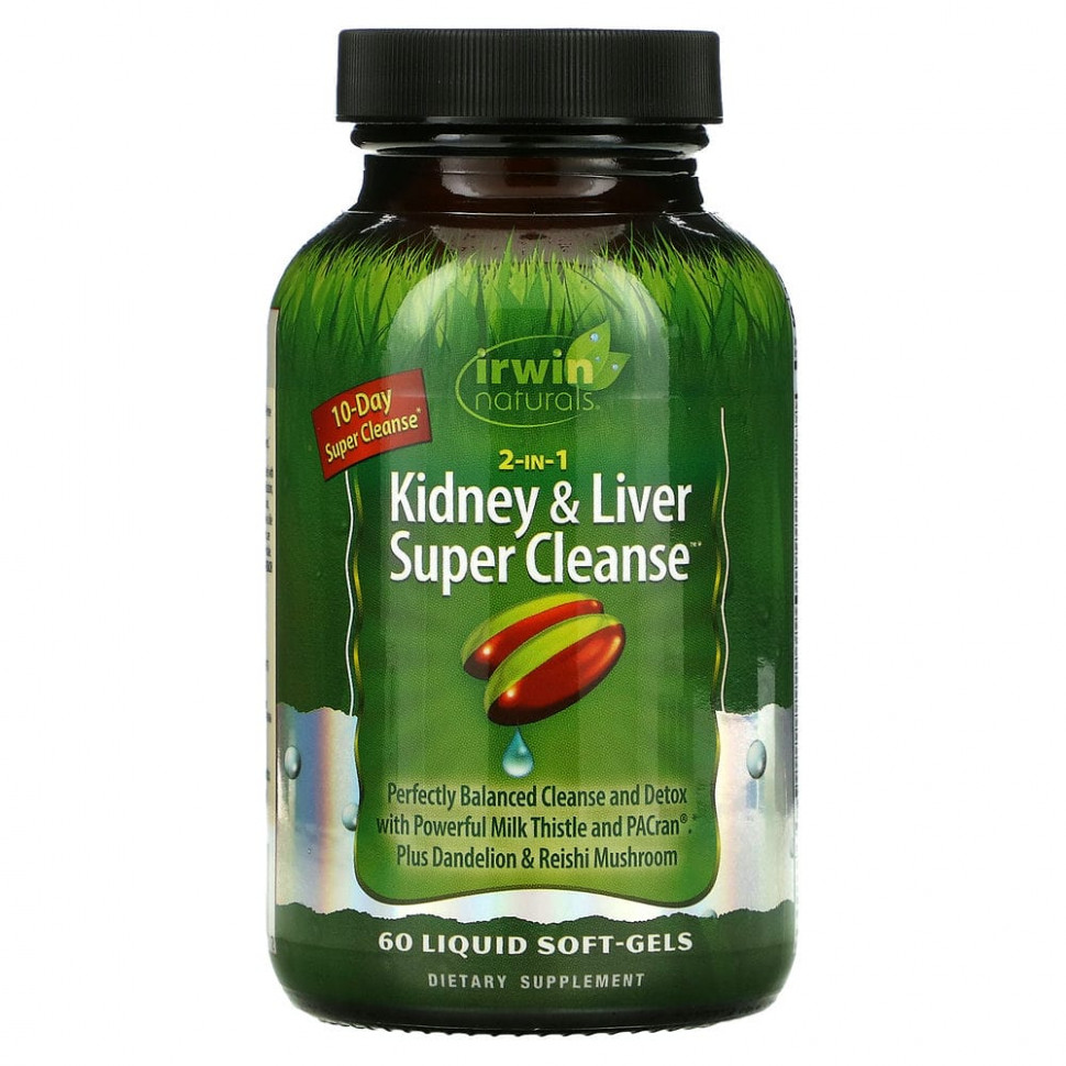   (Iherb) Irwin Naturals, 2 in 1 Kidney & Liver Super Cleanse, 60      -     , -, 