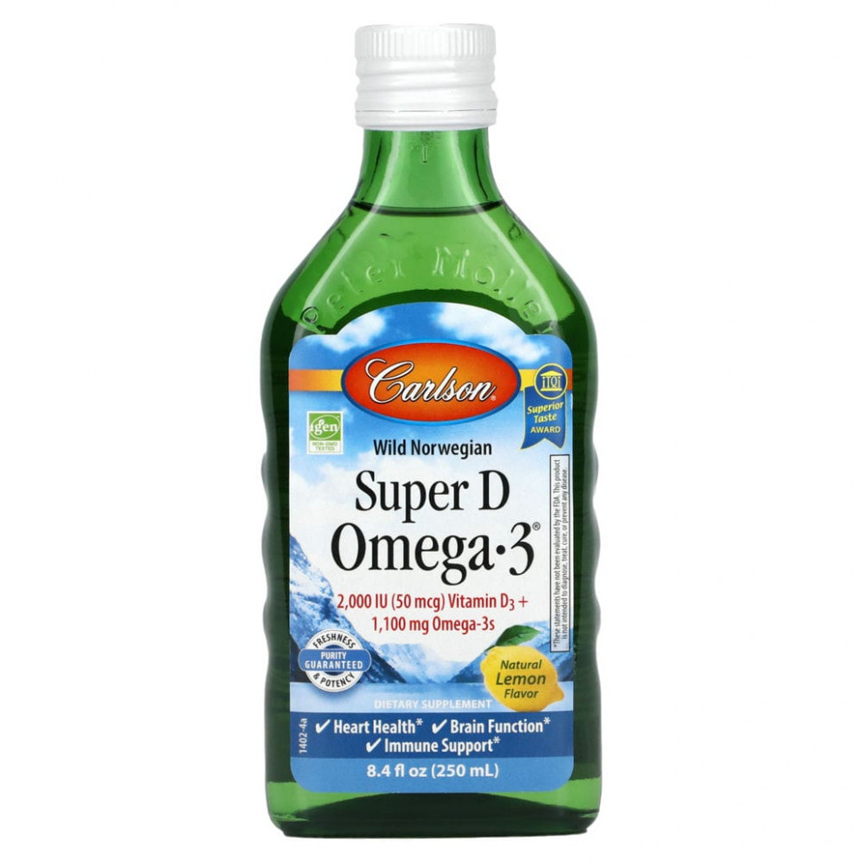 ���� ������ (Iherb) Carlson Labs, Norwegian Super D Omega-3 � ����������� ������ ������, 250 �� (8,4 ������ �����), ������ �� 4990 ���