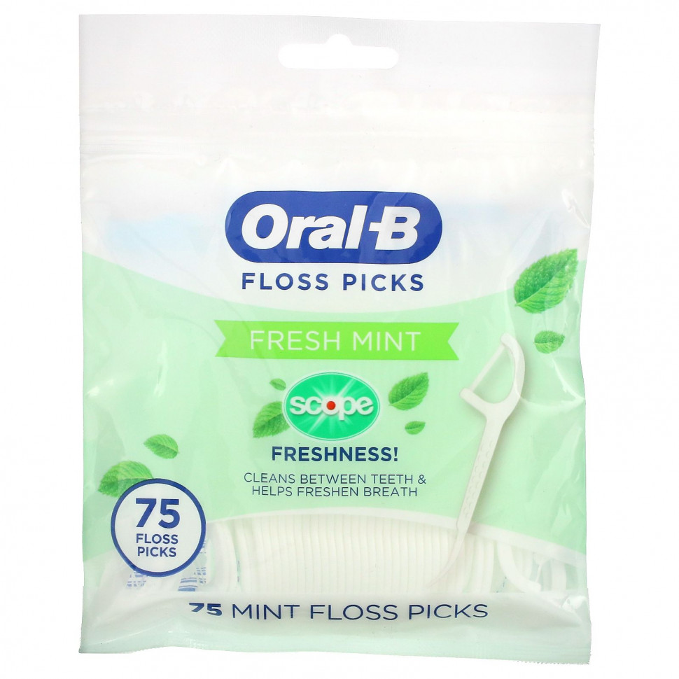   (Iherb) Oral-B, Scope Floss Picks,  , 75     -     , -, 