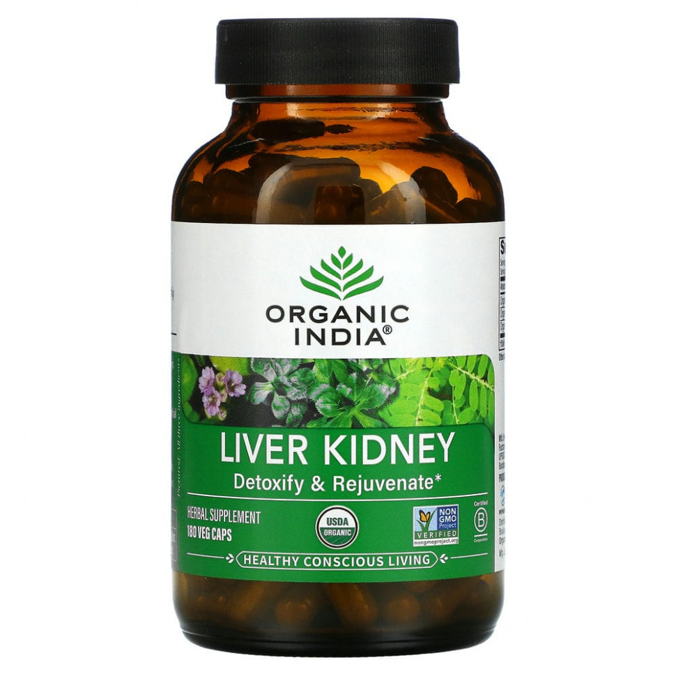 ���� ������ (Iherb) Organic India, Liver Kidney, 180 �������������� ������, ������ �� 5590 ���
