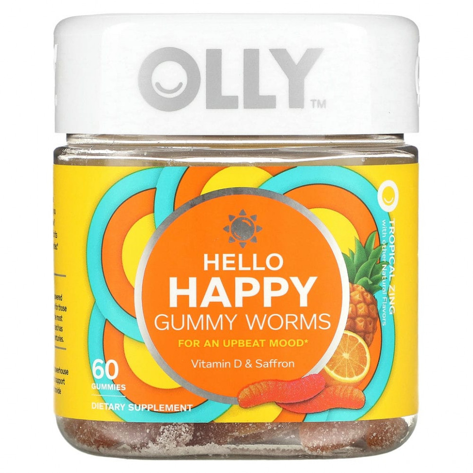 ���� ������ (Iherb) OLLY, Hello Happy, ����������� ����������, ����������� ����, 60 ����������� ��������, ������ �� 4440 ���