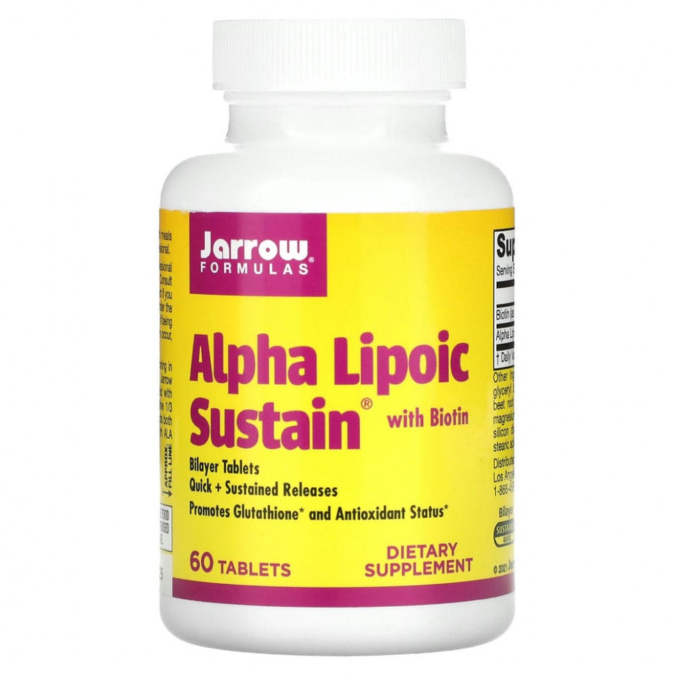 ���� ������ (Iherb) Jarrow Formulas, Alpha Lipoic Sustain, �����-�������� ������� � ��������, 300 ��, 60 ��������, ������ �� 4270 ���