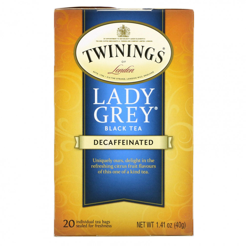���� ������ (Iherb) Twinings, Lady Grey, ������ ���, ��� �������, 20 ������ ���������, 40 � (1,41 �����), ������ �� 1110 ���