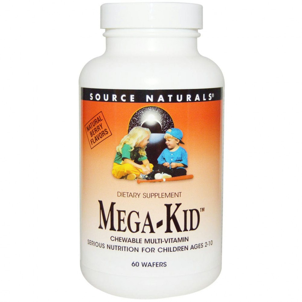 ���� ������ (Iherb) Source Naturals, Mega-Kid, ����������� �������������� � ����������� ������� ������, 60 ��������, ������ �� 3020 ���