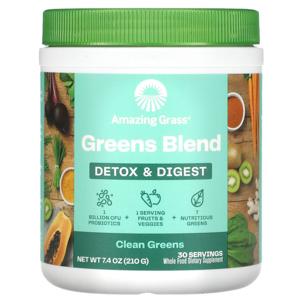 ���� ������ (Iherb) Amazing Grass, Green Superfood, ������������ � ��������� �����������,210 � (7,4 �����), ������ �� 5780 ���