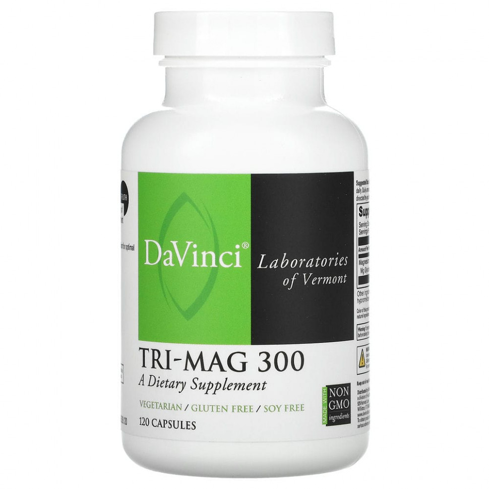   (Iherb) DaVinci Laboratories of Vermont, Tri-Mag 300, 120     -     , -, 