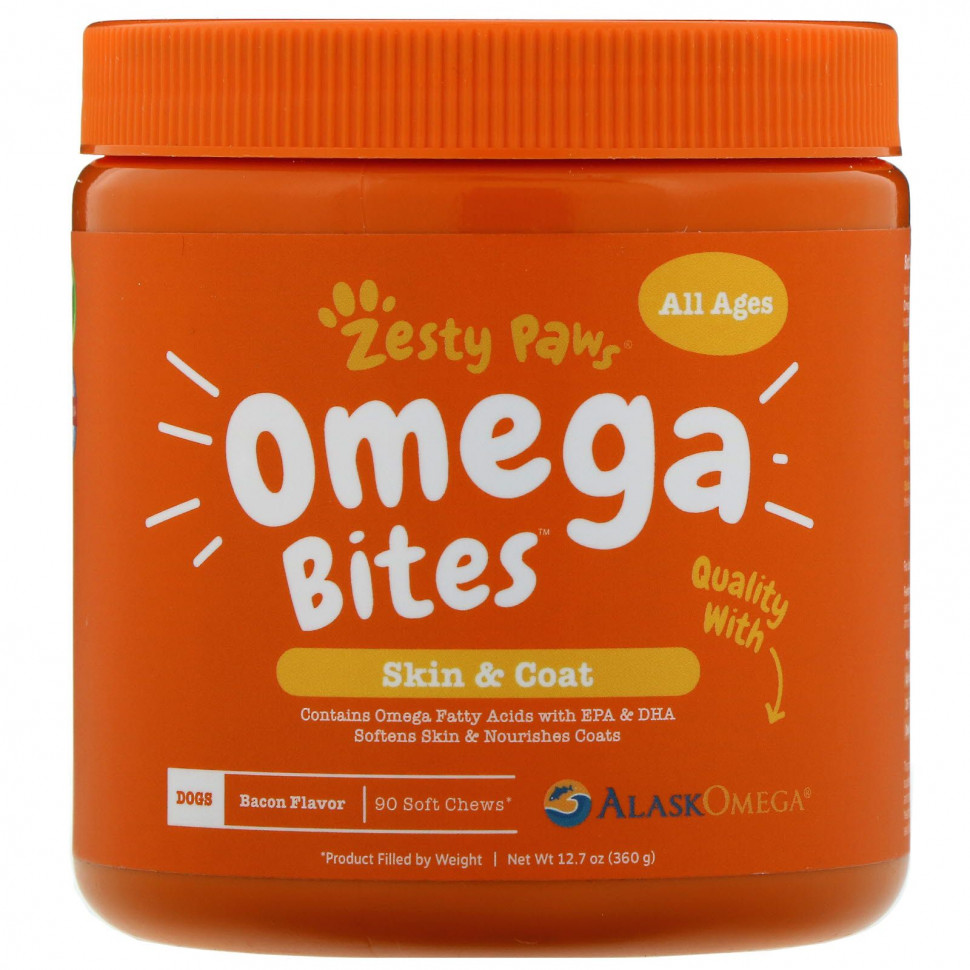   (Iherb) Zesty Paws, Omega Bites,   ,      ,   , 90       -     , -, 