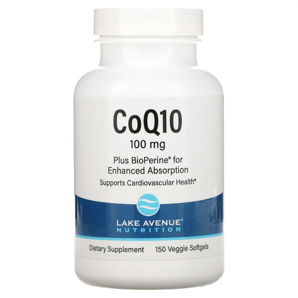 ���� ������ (Iherb) Lake Avenue Nutrition, CoQ10 Plus BioPerine, 100 ��, 150 ������������ ������, ������ �� 4640 ���