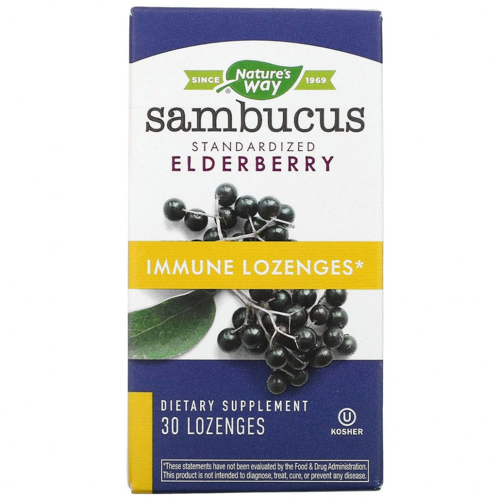���� ������ (Iherb) Nature's Way, Sambucus Immune, ������, ������������������� ��������, 30 ��������, ������ �� 2900 ���