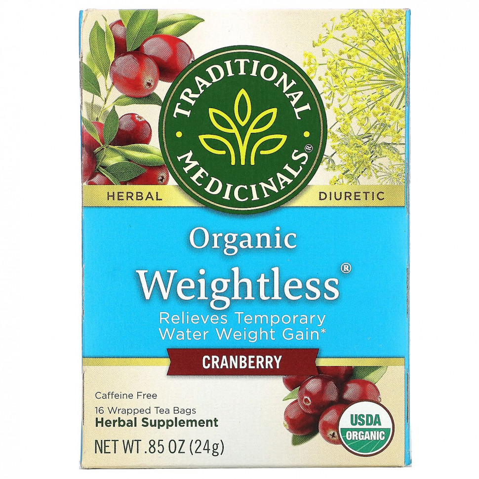 ���� ������ (Iherb) Traditional Medicinals, Organic Weightless, ������, ��� �������, 16 ������ ���������, 24 � (0,85 �����), ������ �� 1150 ���