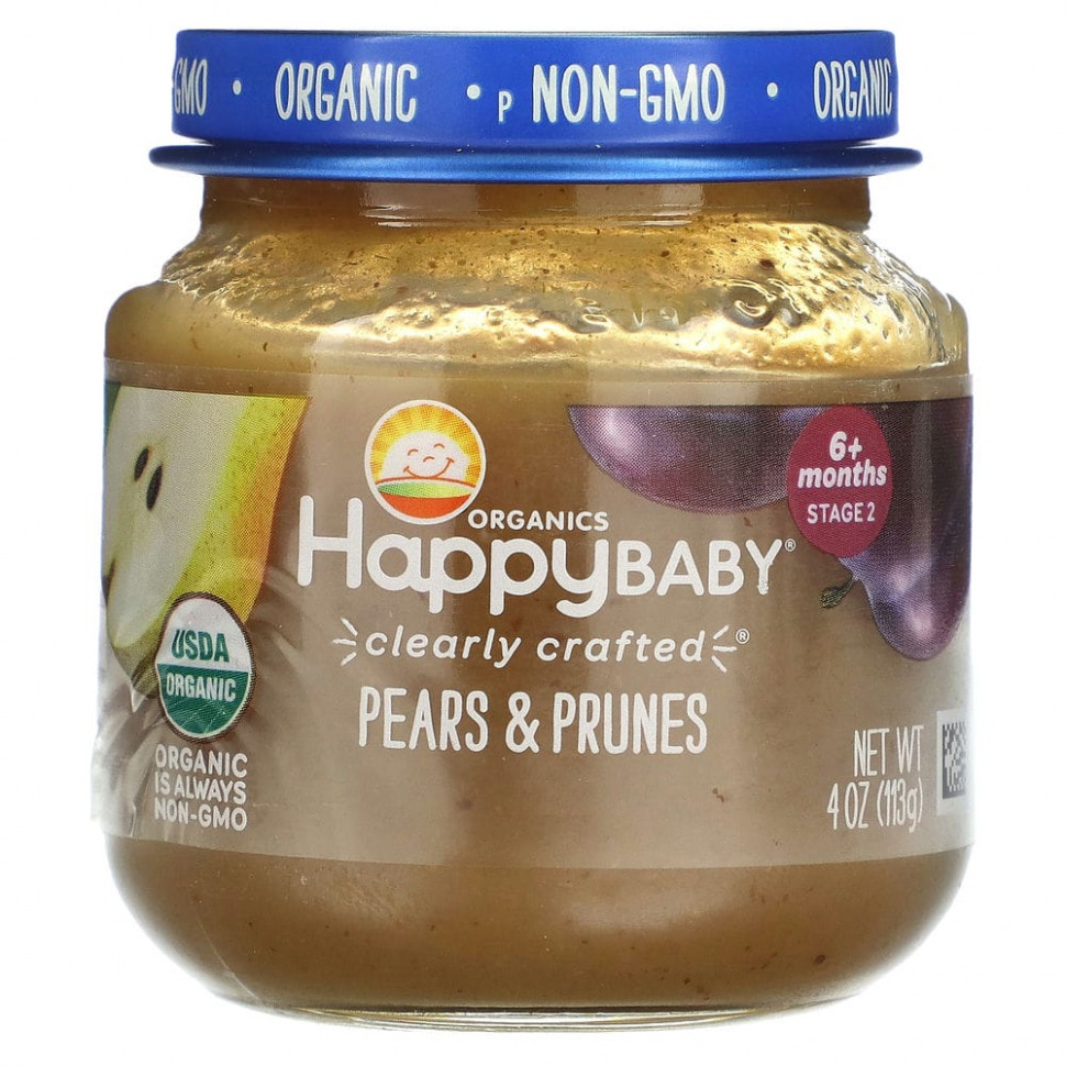���� ������ (Iherb) Happy Family Organics, Happy Baby, ��� ����� �� 6 �������, ����� � ���������, 113 � (4 �����), ������ �� 530 ���