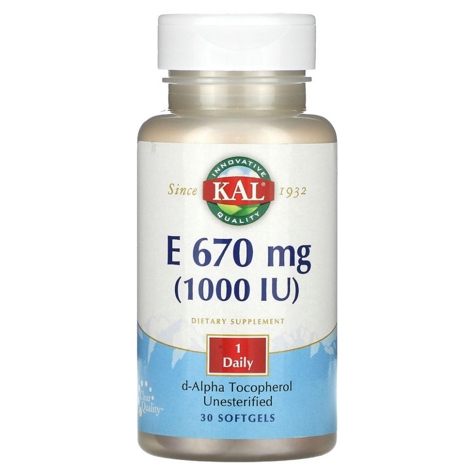 ���� ������ (Iherb) KAL, E, 670 �� (1000 ��), 30 ������ ��������, ������ �� 2410 ���