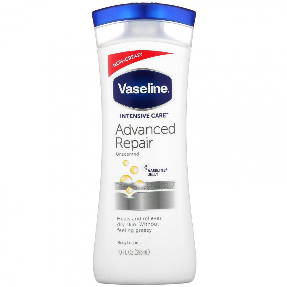   (Iherb) Vaseline, Intensive Care, Advanced Repair Body Lotion, Unscented , 10 fl oz (295 ml)    -     , -, 