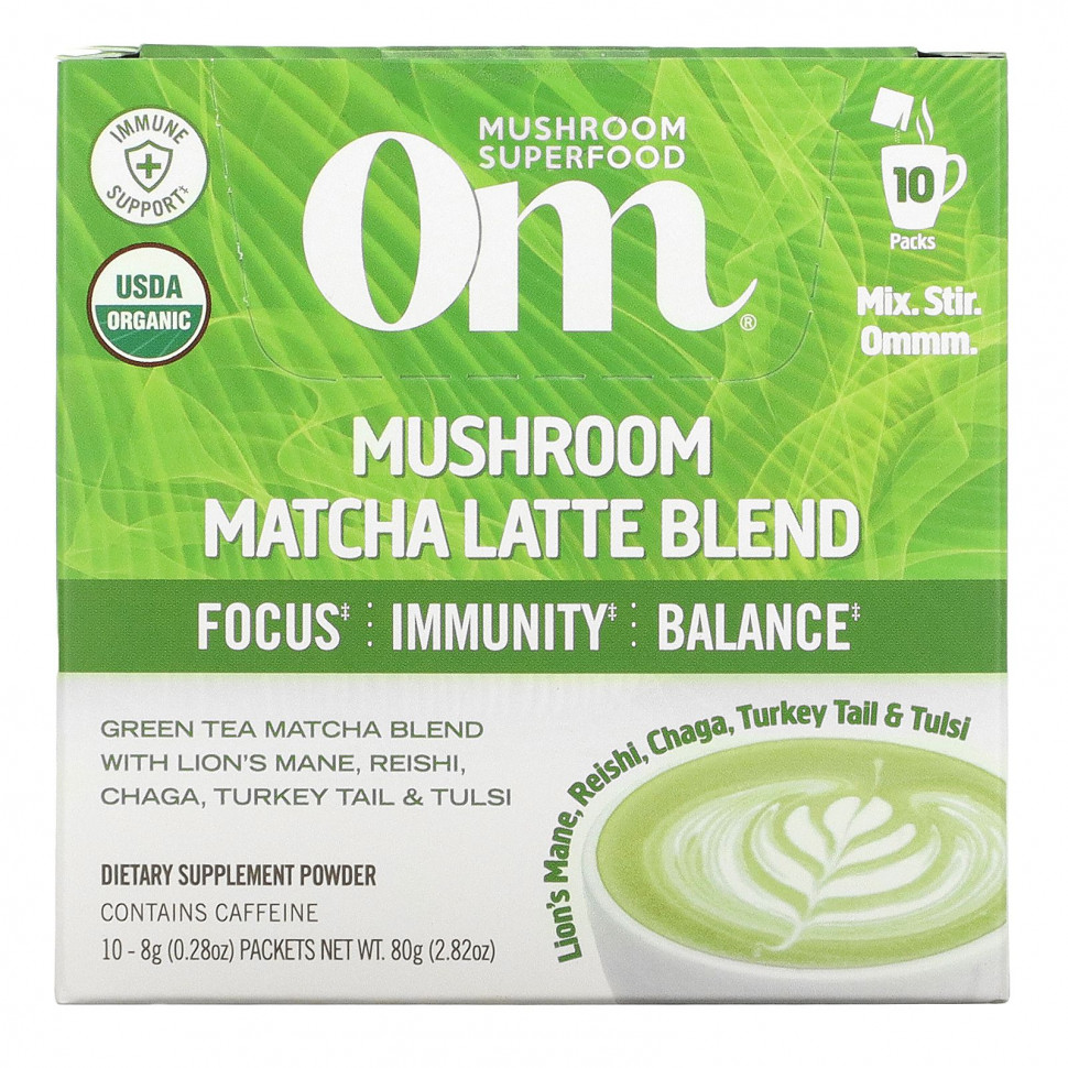 ���� ������ (Iherb) Om Mushrooms, ����� ����� ����� � �������, 10 ��������� �� 0,28 ����� (8 �) ������, ������ �� 4700 ���