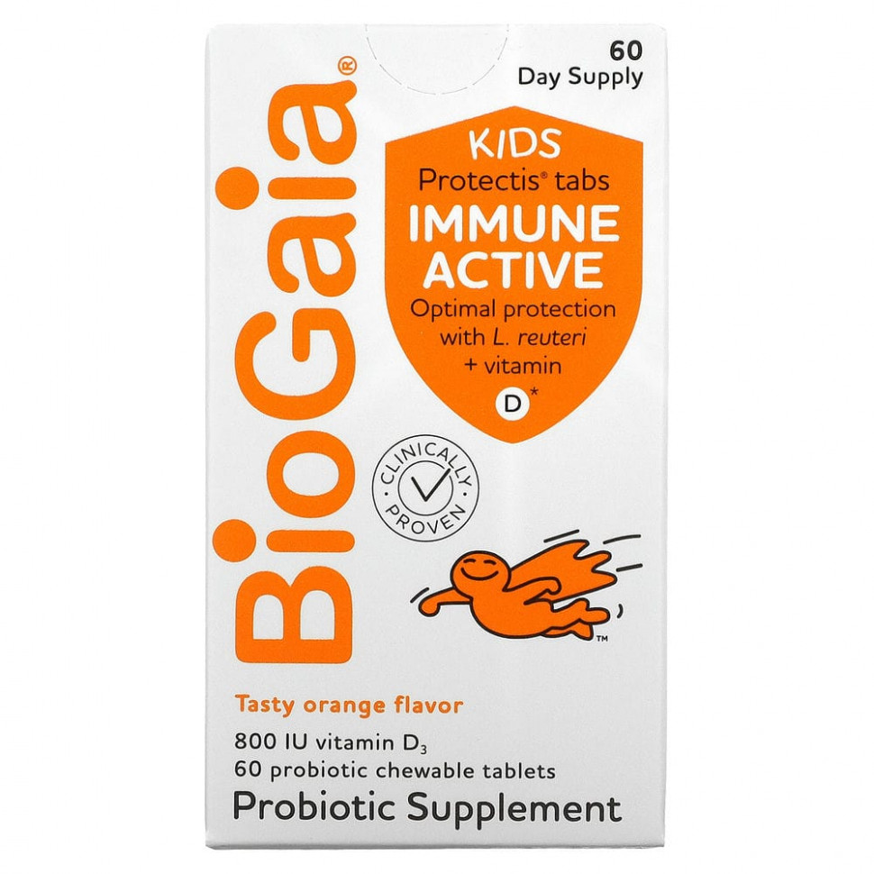   (Iherb) BioGaia, Kids, Immune Active with L. Reuteri +  D, , 60        -     , -, 