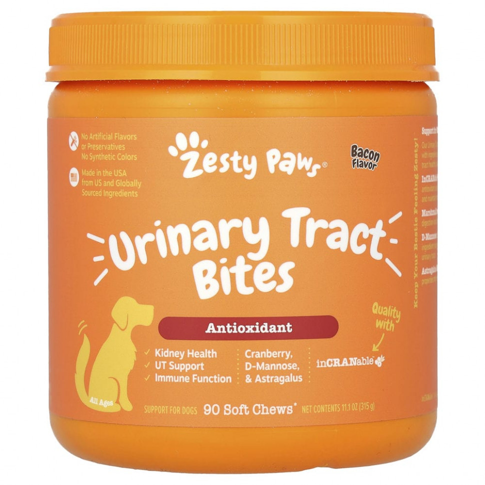 ���� ������ (Iherb) Zesty Paws, Cranberry Bladder Bites, ������� ��� ����� � �������������� �������, 90 ������ ����������� ��������, ������ �� 6260 ���
