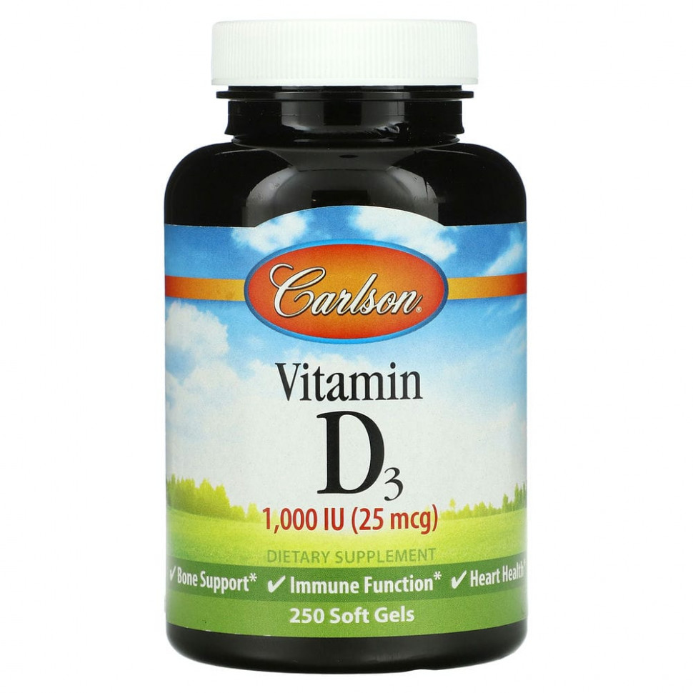   (Iherb) Carlson Labs,  D3, 1000  (25 ), 250      -     , -, 