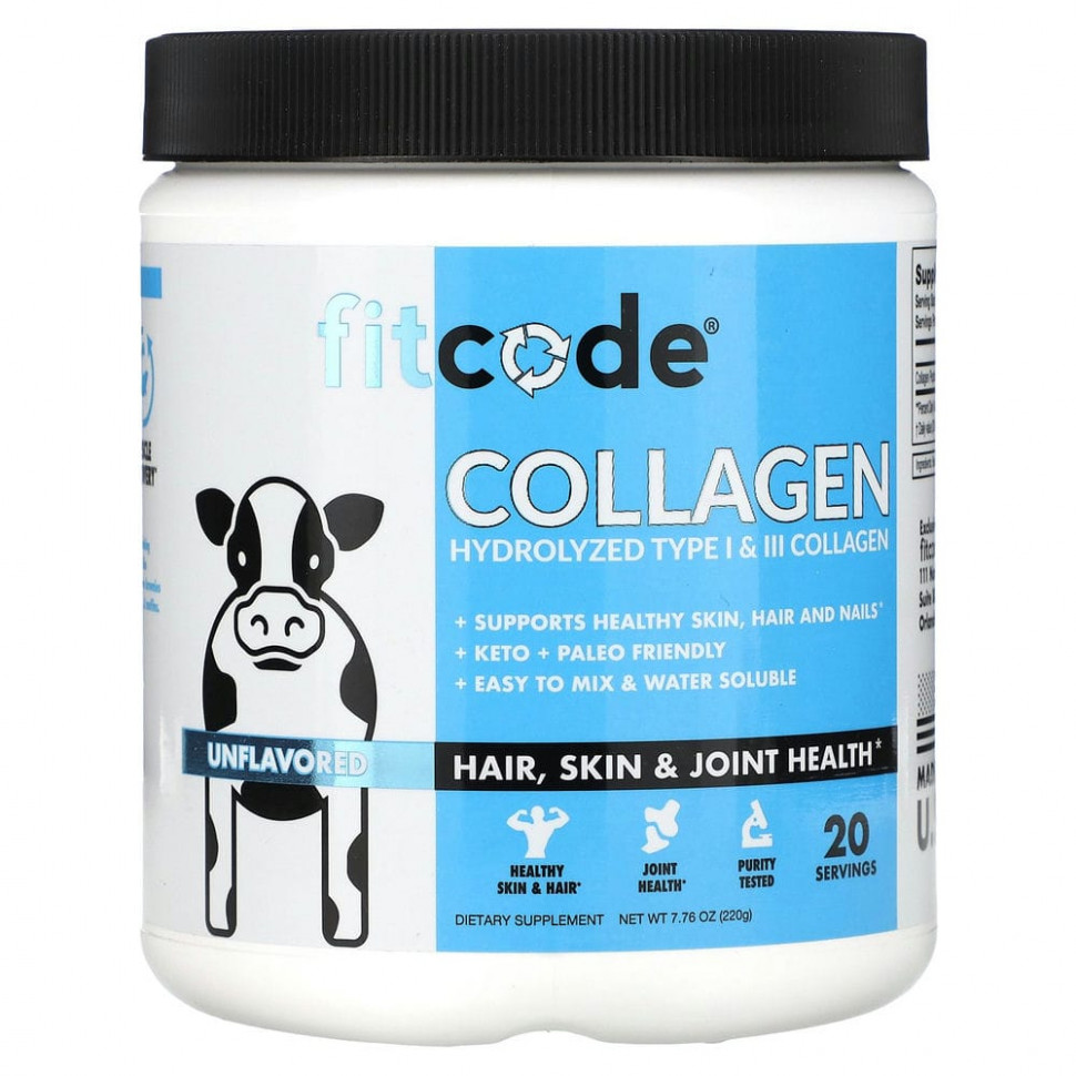 ���� ������ (Iherb) FITCODE, Collagen, ��������������� �������� ����� I � III, ��� �������, 220 � (7,76 �����), ������ �� 3440 ���