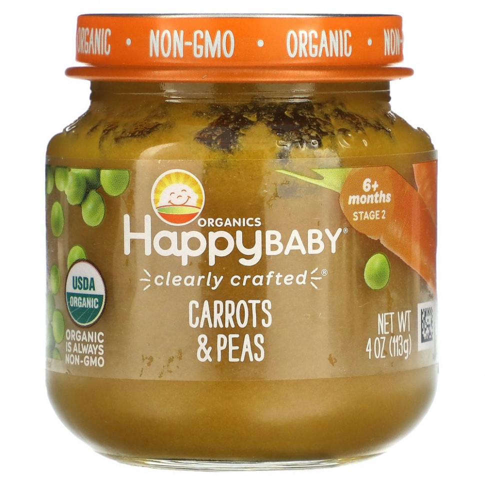 ���� ������ (Iherb) Happy Family Organics, Happy Baby, ��� ����� �� 6 �������, ������� � �����, 113 � (4 �����), ������ �� 530 ���