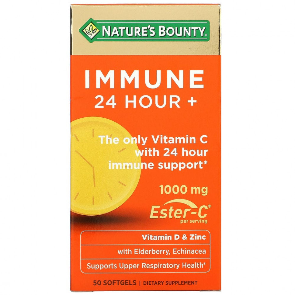   (Iherb) Nature's Bounty, Immune 24 Hour+, 1000 mg, 50 Softgels    -     , -, 