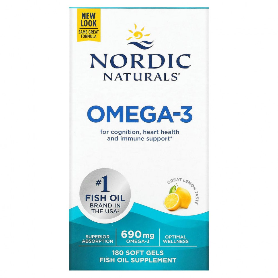 ���� ������ (Iherb) Nordic Naturals, �����-3, �����, 345 ��, 180 ������, ������ �� 6940 ���