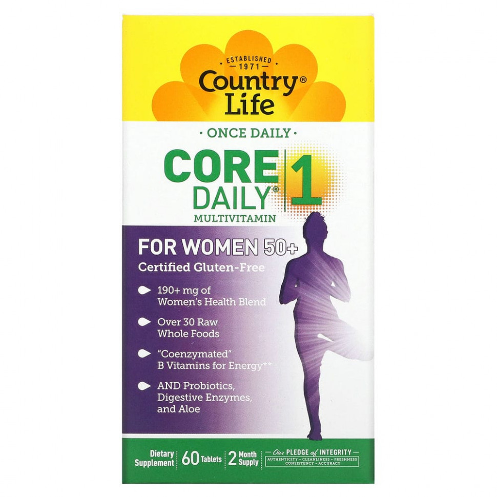 ���� ������ (Iherb) Country Life, �������������� Core Daily-1 ��� ������ ������ 50 ���, 60 ��������, ������ �� 4820 ���