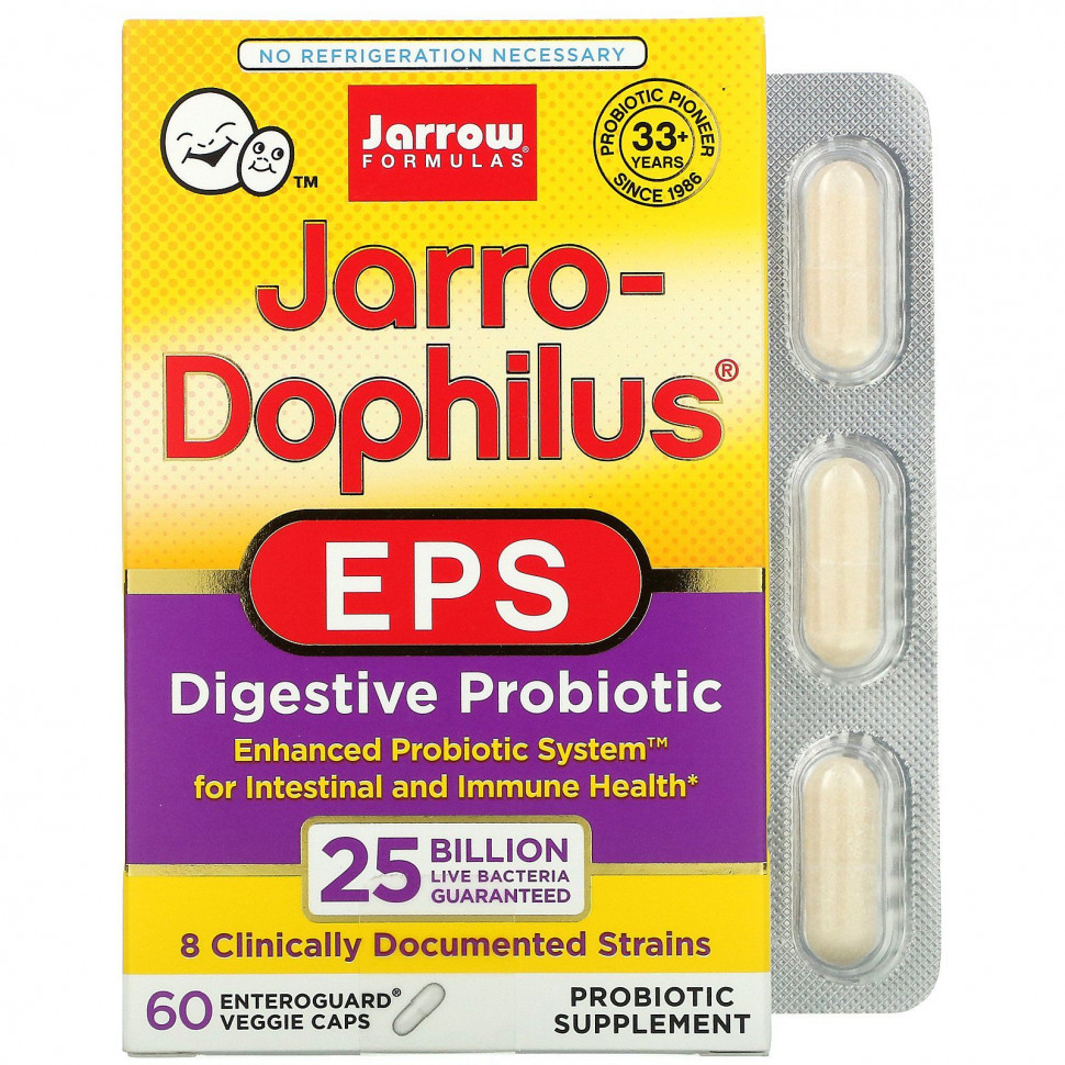 ���� ������ (Iherb) Jarrow Formulas, Jarro-Dophilus EPS, ����������, 25 ����, 60 �������������� ������ � ����������� Enteroguard, ������ �� 9720 ���