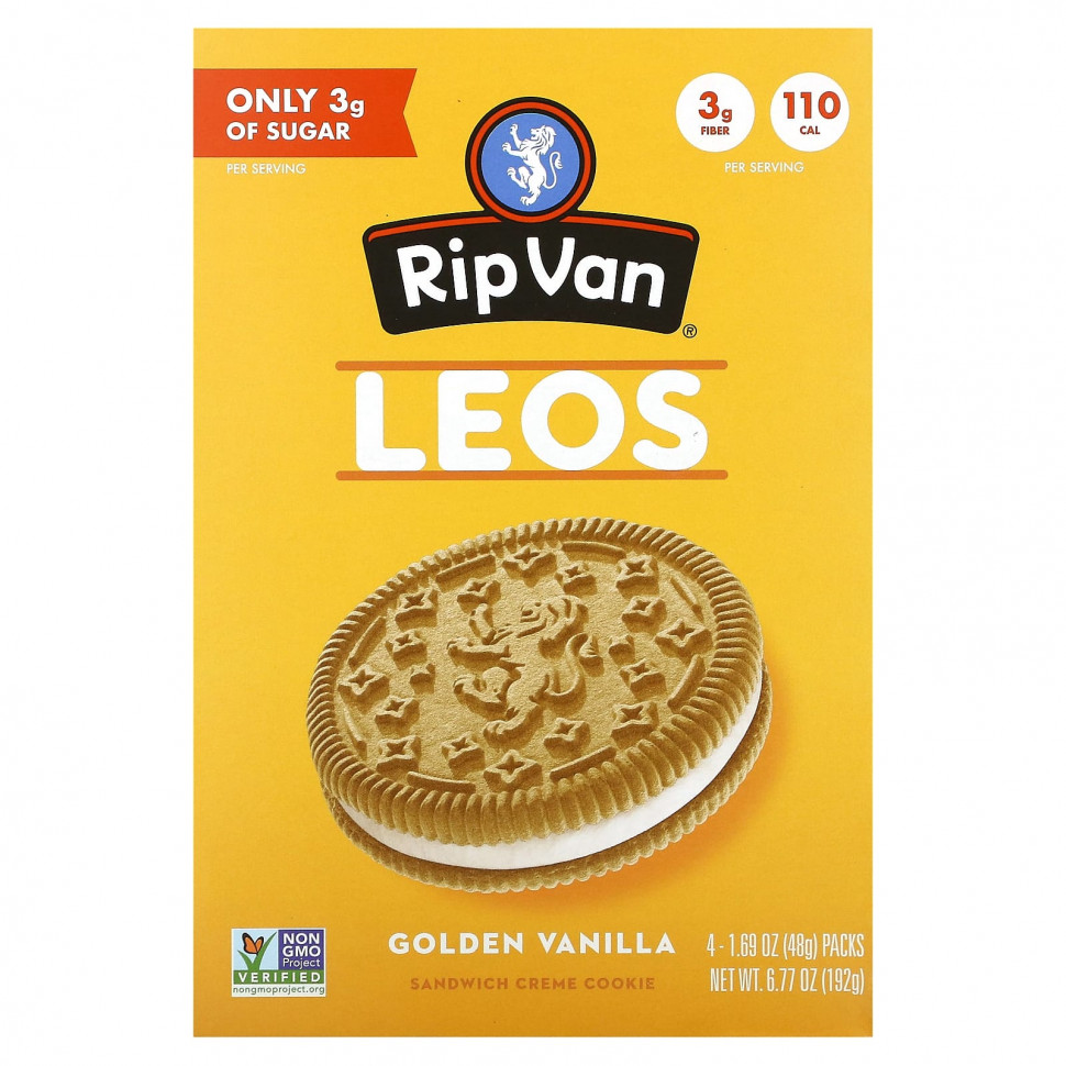 ���� ������ (Iherb) Rip Van Wafels, Leos, ������� ������, 4 �������� �� 48 � (1,69 �����), ������ �� 1400 ���
