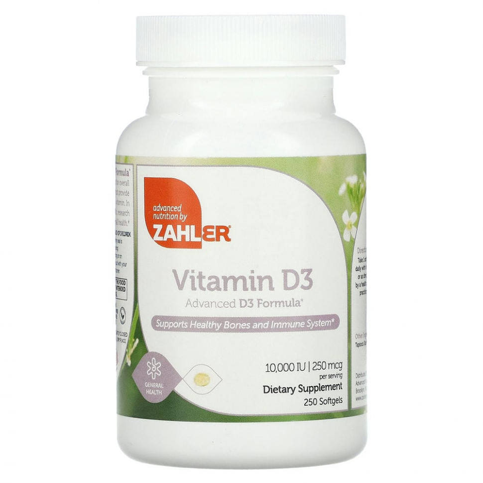   (Iherb) Zahler,  D3,   D3, 250  (10 000 ), 250      -     , -, 