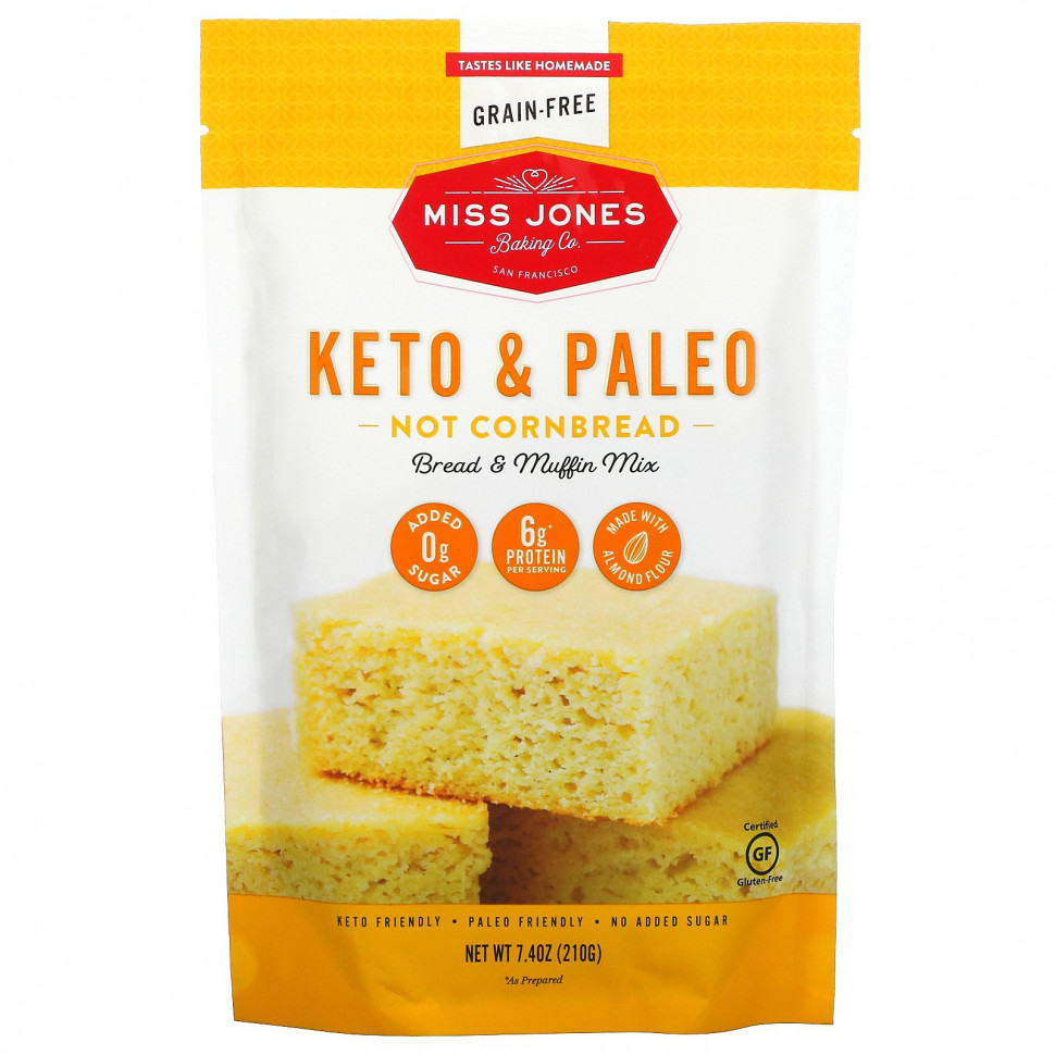 ���� ������ (Iherb) Miss Jones Baking Co, Keto & Paleo, ����� �� ����������� ����� � ��������, 210 � (7,4 �����), ������ �� 1960 ���