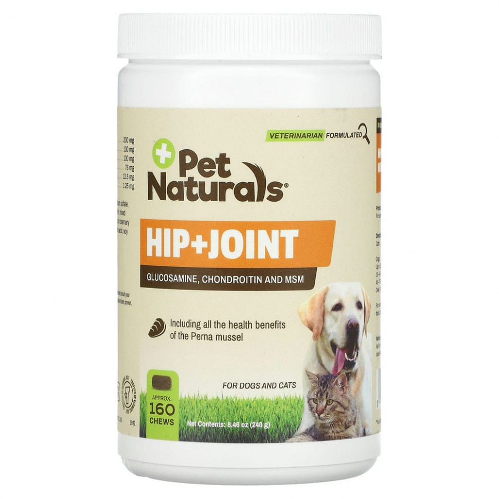   (Iherb) Pet Naturals of Vermont, Hip + Joint,     ,    ,  160  , 240  (8,46 )    -     , -, 