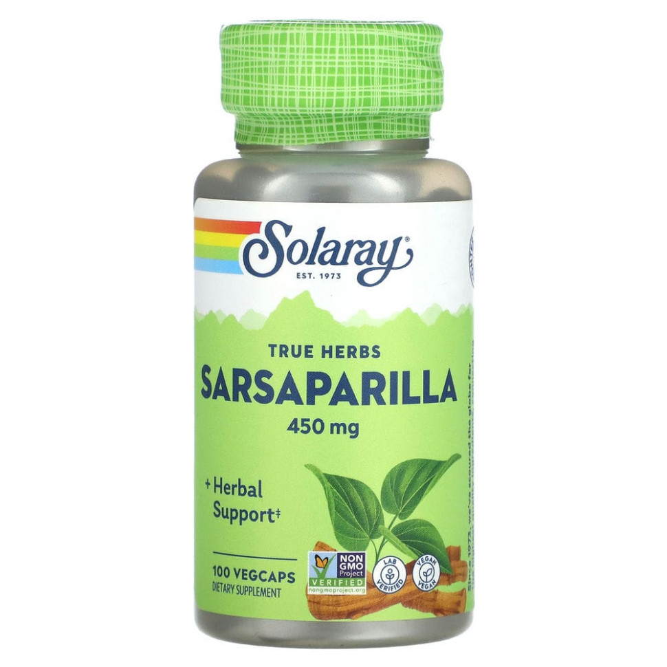 ���� ������ (Iherb) Solaray, True Herbs, �����������, 450 ��, 100 �������������� ������, ������ �� 1560 ���