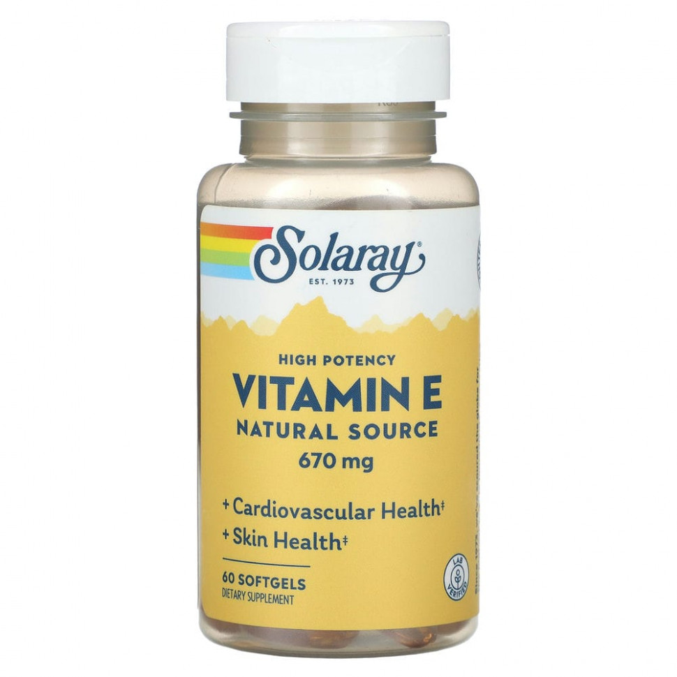 ���� ������ (Iherb) Solaray, ������� E, ����������� ��������, ������� �������������, 670 ��, 60 ������ ��������, ������ �� 4160 ���