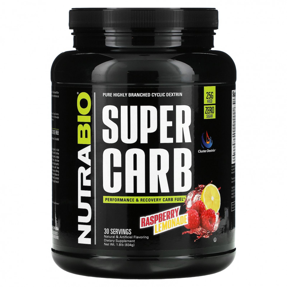   (Iherb) NutraBio Labs, Super Carb, Rasberry Lemonade, 1.8 lb (834 g)    -     , -, 