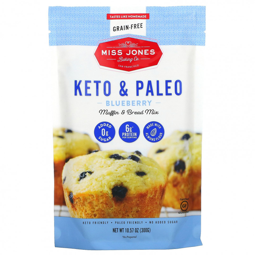 ���� ������ (Iherb) Miss Jones Baking Co, Keto & Paleo, ����� ����� � ������ � ���������, 300 � (10,57 �����), ������ �� 2020 ���