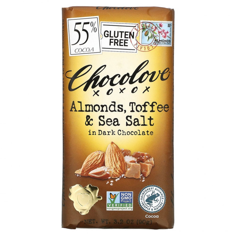 ���� ������ (Iherb) Chocolove, ������ ������� � ��������, ����� � ������� �����, 55% �����, 90 � (3,2 �����), ������ �� 690 ���