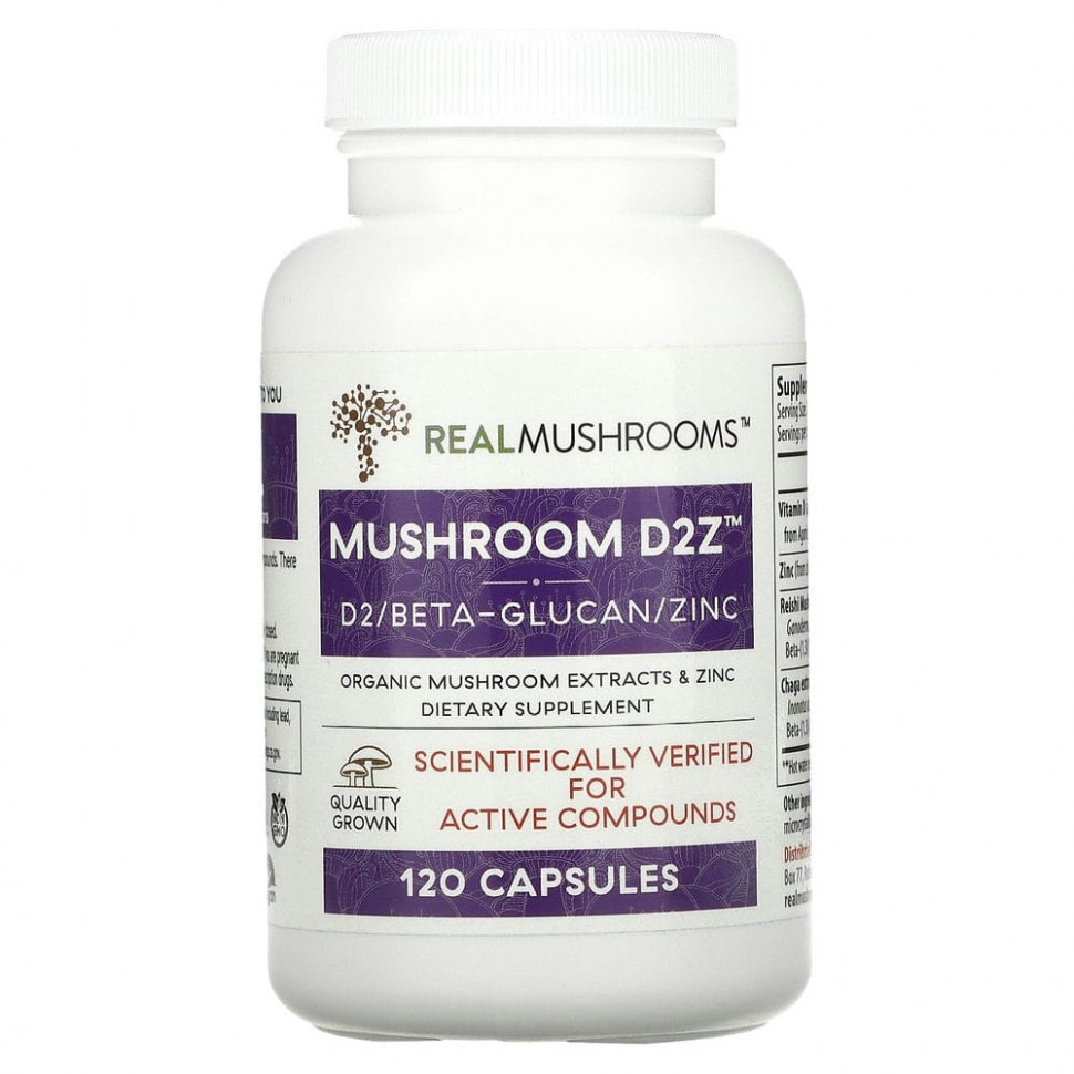 ���� ������ (Iherb) Real Mushrooms, Mushroom D2Z, D2 / ����-������ / ����, 120 ������, ������ �� 5040 ���